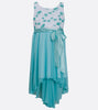 Girls aqua hi-low dress