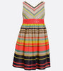 Bonnie Jean Neon stripe chiffon and sequin back dress