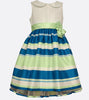 Bonnie Jean teal and green stripe shantung party dress