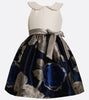 Bonnie Jean blue jacquard dress with peter pan collar