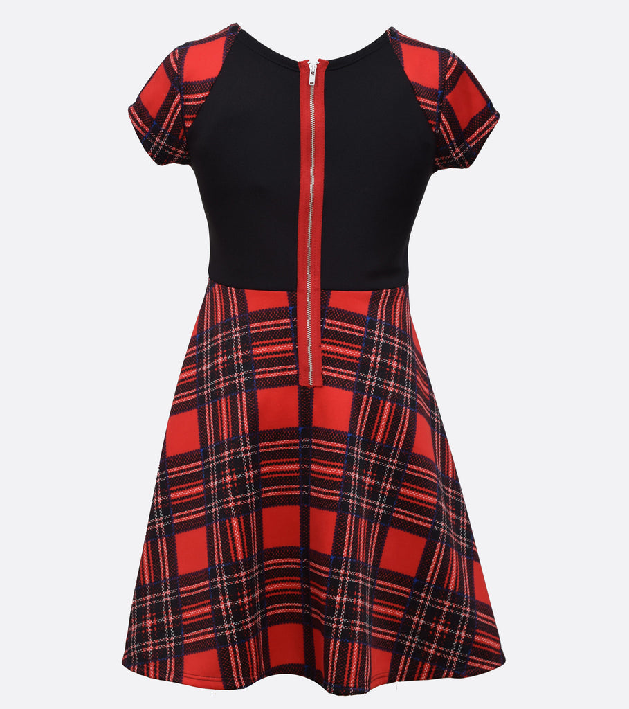 Bonnie Jean plaid skater dress